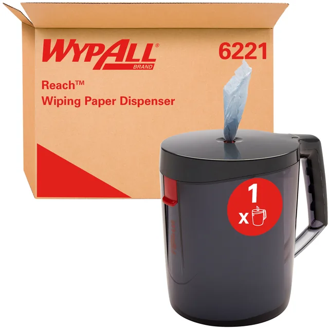 Poetspapierdispenser WypAll L10 draagbaar zwart