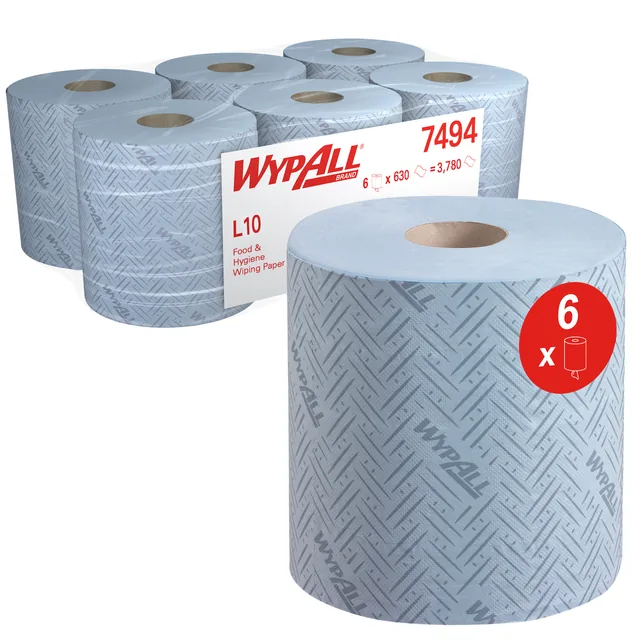Poetspapier WypAll L10 GeneralClean blauw 7494