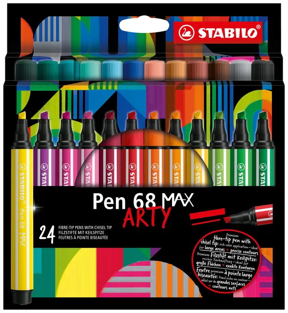 Viltstift STABILO Pen 68/24 Max Arty 24st assorti