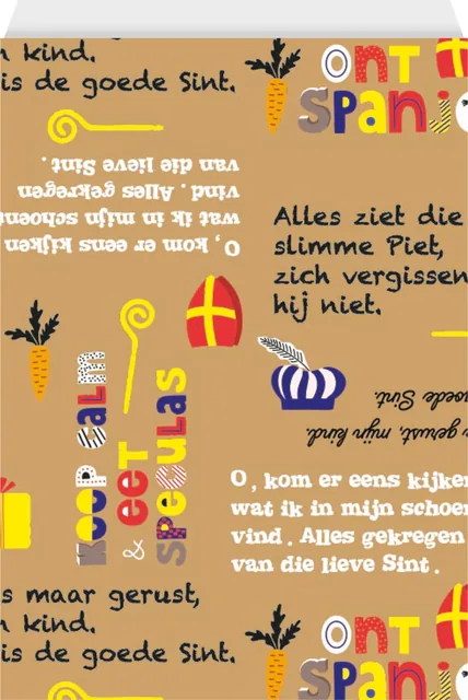 Verpakkingszakjes Haza Sinterklaas klein 21x30cm