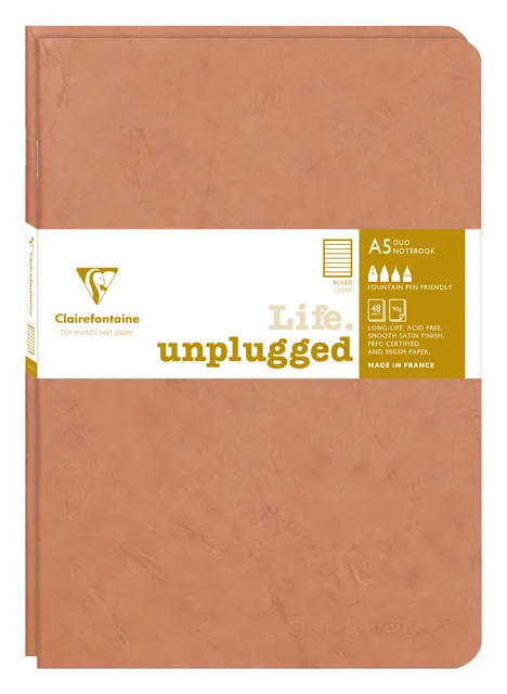 Schrift Clairefontaine A5 lijn 96pag 90gr br 2st