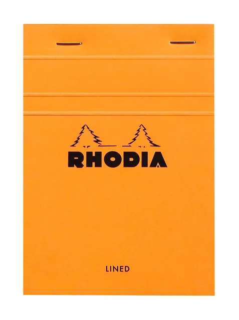Schrijfblok Rhodia A6 lijn 80vel 80gr oranje