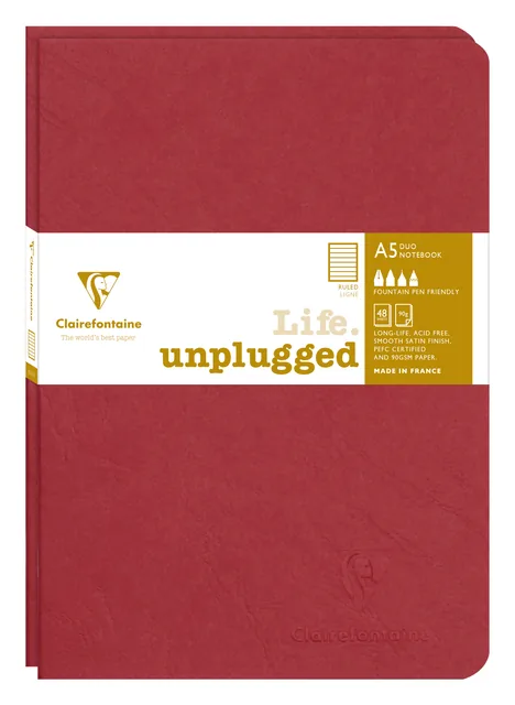 Schrift Clairefontaine A5 lijn 96pag 90gr rd 2st