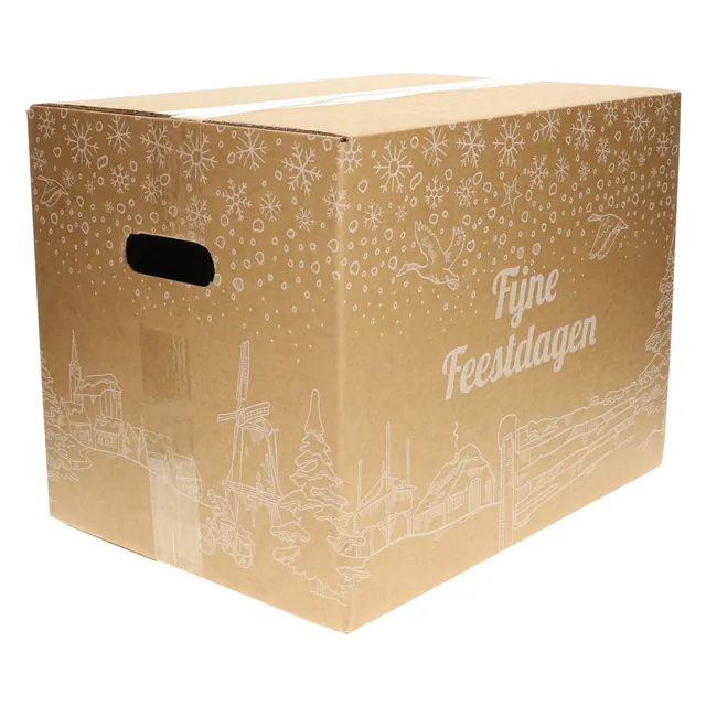 Kerstdoos bedrukt wit Holland-6 490x390x300mm