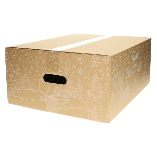 Kerstdoos bedrukt wit Holland-2 390x290x250mm