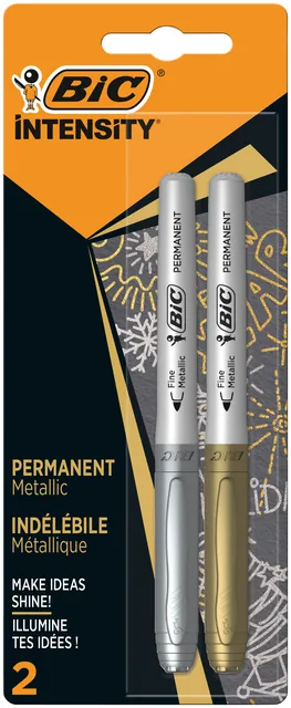 Viltstift Bic Intensity rond F goud en zilver