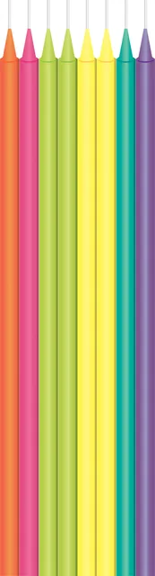 Kaarsje Haza long bright 15cm 16 stuks assorti