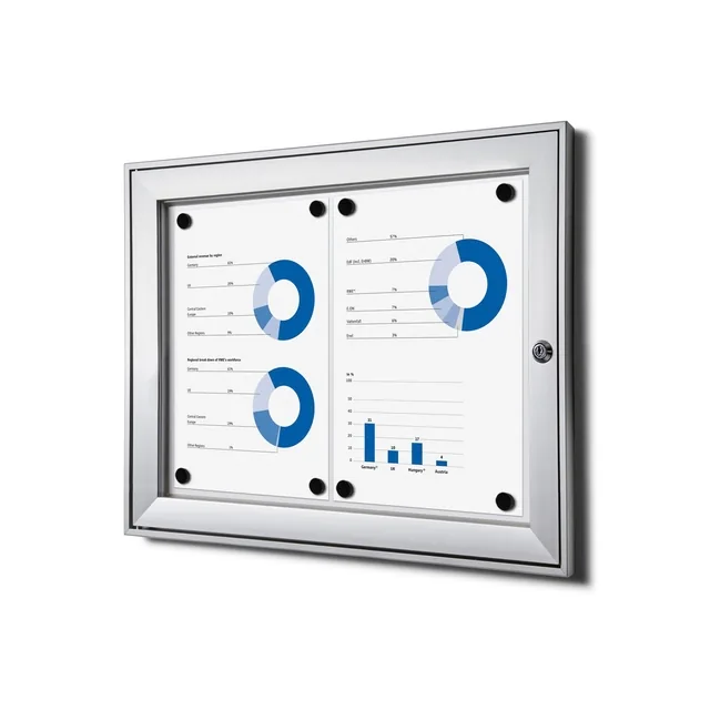 Vergrendelbaar Notitiebord Indoor Zilver 2x A4