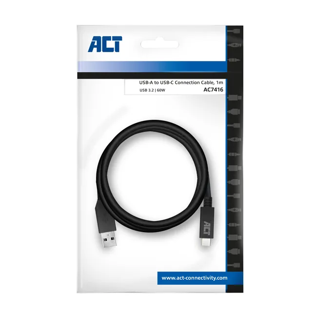 Kabel ACT USB A 3.2 naar USB-C 1 meter