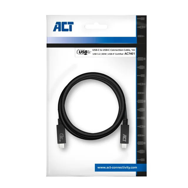 Kabel ACT USB 3.2 USB-C USB-IF gecert. 1 meter
