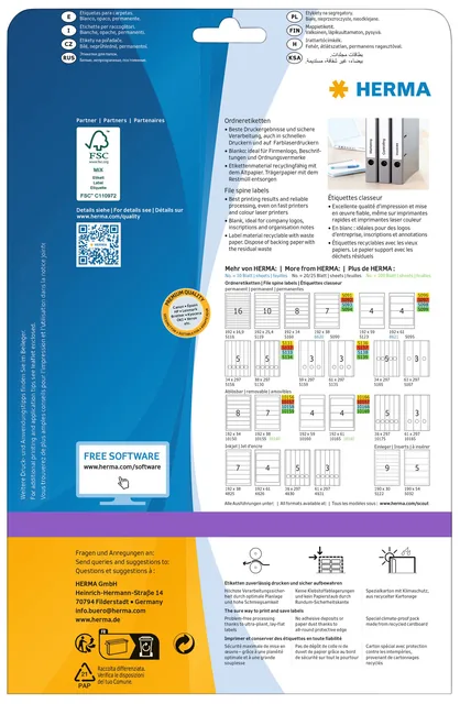 Rugetiket HERMA 5123 192x59mm wit 100 etiketten