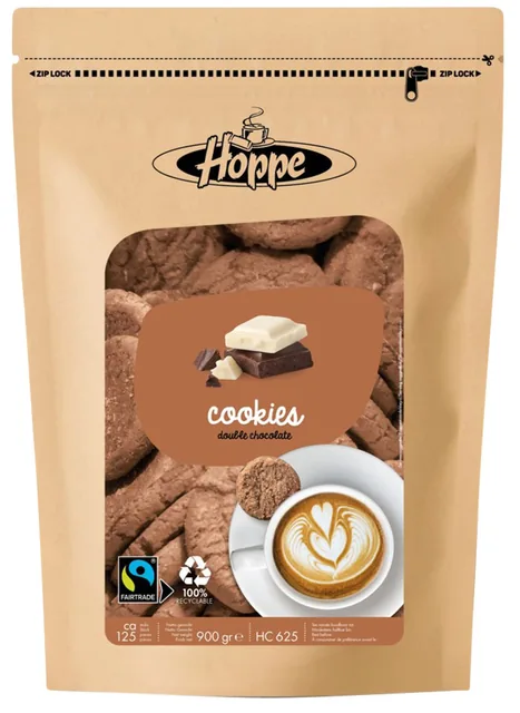 Koekjes Hoppe Cookies fairtrade double chocolate