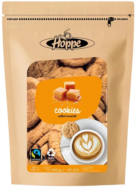 Koekjes Hoppe Cookies fairtrade caramel zeezout
