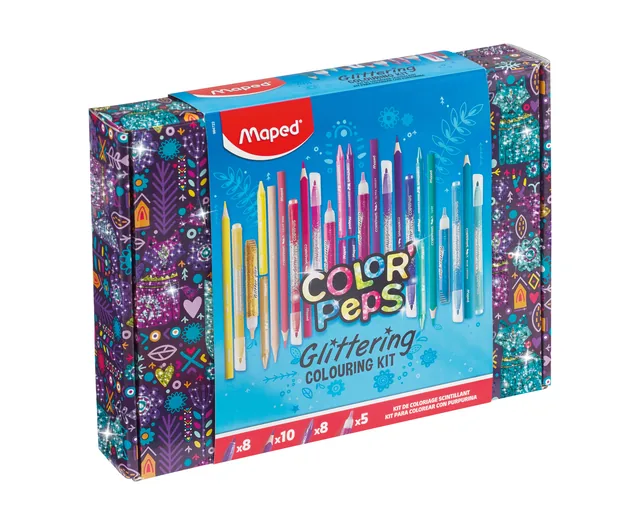Tekenset Maped ColorPeps glitter 31delig assorti