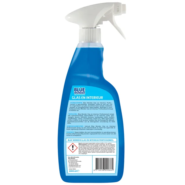 Glasreiniger Blue Wonder Prof glas en int spray 1L