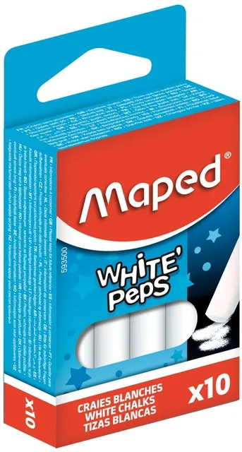 Schoolbordkrijt Maped White'Peps set 10st wit