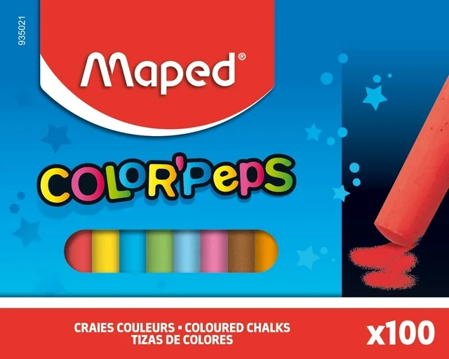 Schoolbordkrijt Maped Color'Peps ds 100st assorti