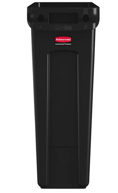 Afvalbak Rubbermaid Slim Jim VT 60L zwart