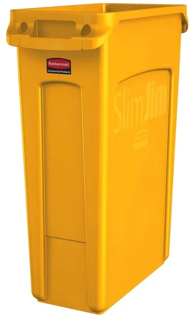 Afvalbak Rubbermaid Slim Jim VT 87L geel