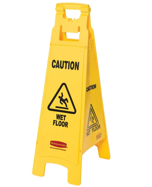 Waarschuwingsbord Rubbermaid vierzijdig 97cm geel