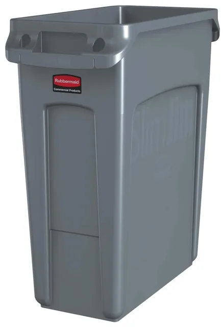 Afvalbak Rubbermaid Slim Jim VT 60L grijs