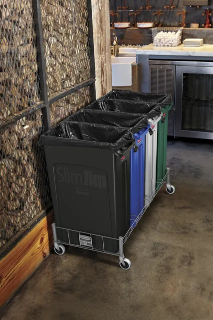 Afvalbak Rubbermaid Slim Jim VT 60L grijs
