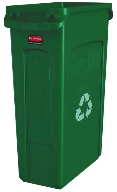 Afvalbak Rubbermaid Slim Jim VT 87L groen