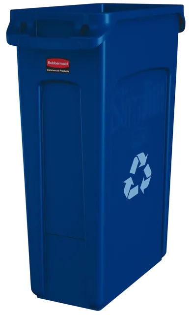 Afvalbak Rubbermaid Slim Jim VT 87L blauw