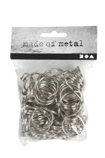 Sleutelring Crea Com zilverkleurig 25mm 100 stuks