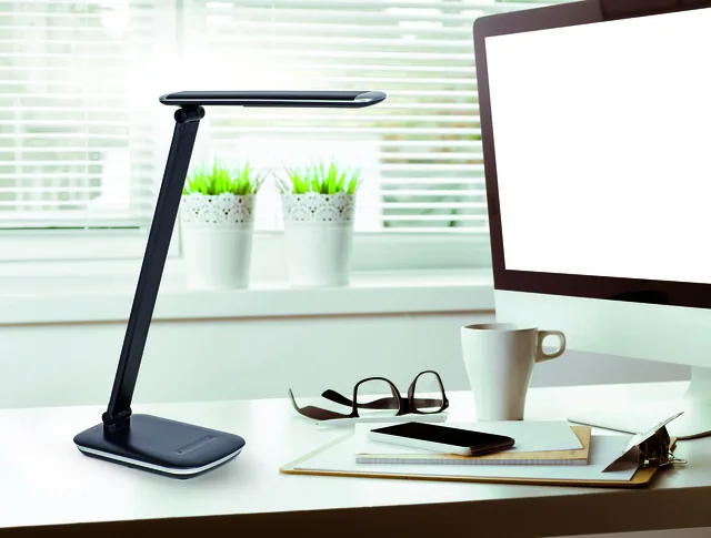 Bureaulamp MAUL Jazzy dimbaar USB-poort zwart