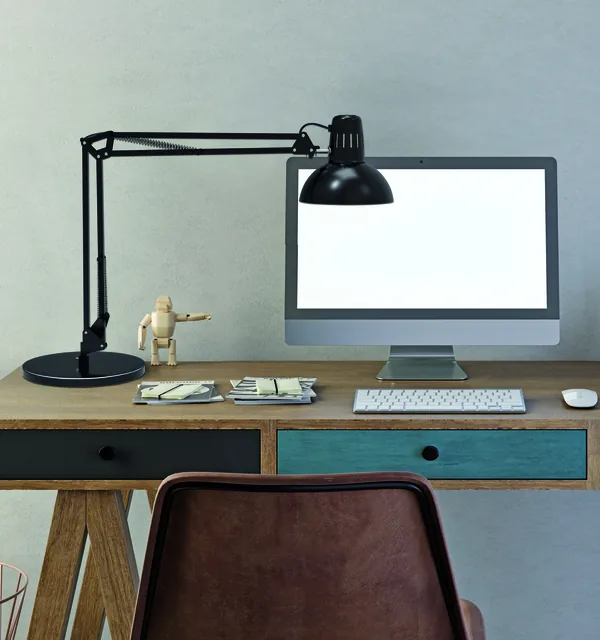 Bureaulamp MAUL Study voet excl lamp E27 zwart