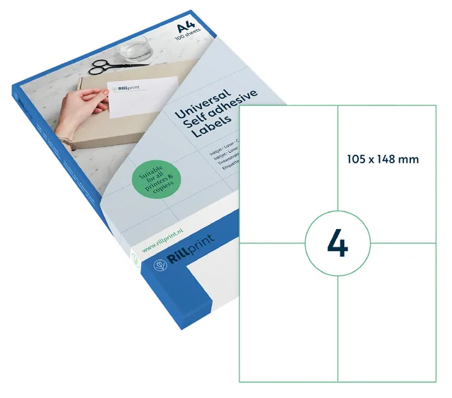Etiket Rillprint 105x148mm mat transparant 100st