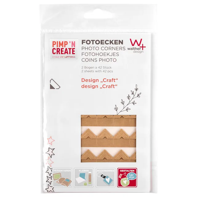 Fotohoeken walther design kraft 2vel a 42 stuks