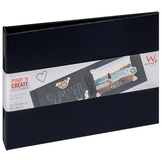 Fotoalbum walther mini 24 foto 13x18 hor zwart