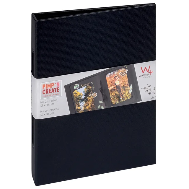 Fotoalbum walther mini 24 foto 13x18 vert zwart