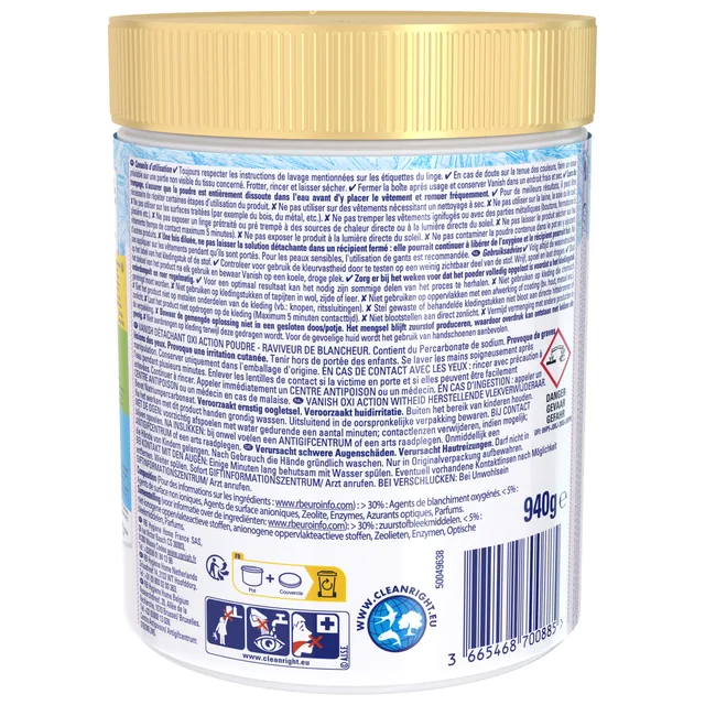 Wasbooster Vanish Oxi Action Whitening poeder 940g