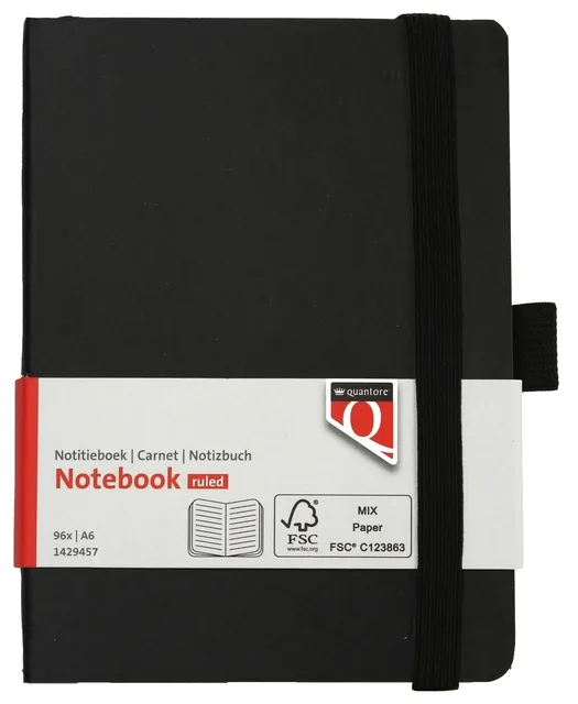 Notitieboek Quantore A6 flex lijn 192blz 80gr zw