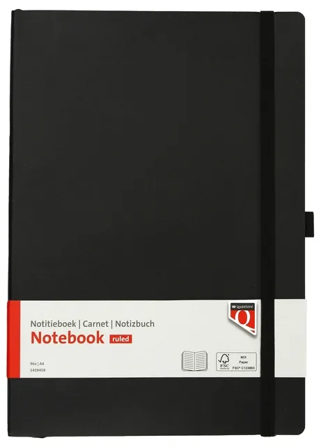Notitieboek Quantore A4 flex lijn 192blz 80gr zw
