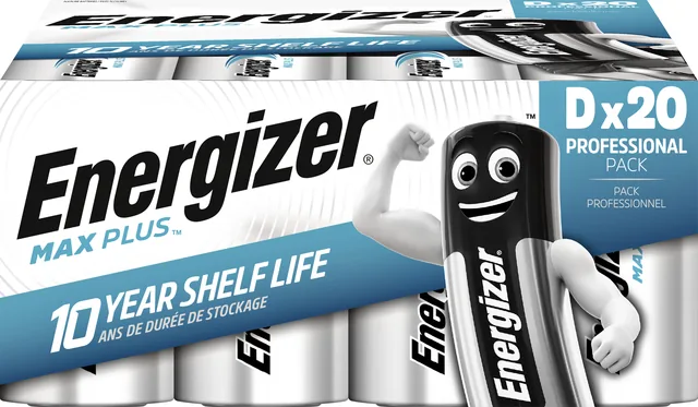 Batterij Energizer Max Plus 20x D alkaline