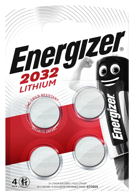 Batterij Energizer 4x CR2032 lithium
