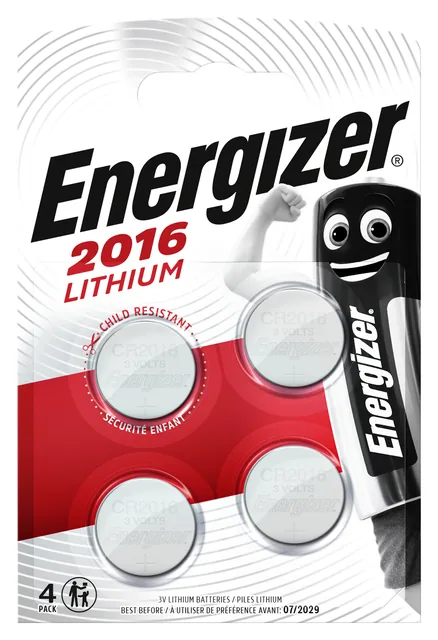Batterij Energizer 4x CR2016 lithium