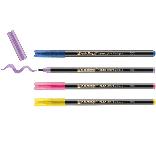 Brushpen edding 1340 4st glitter assorti