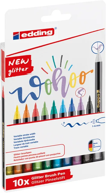 Brushpen edding 1340 10st glitter assorti