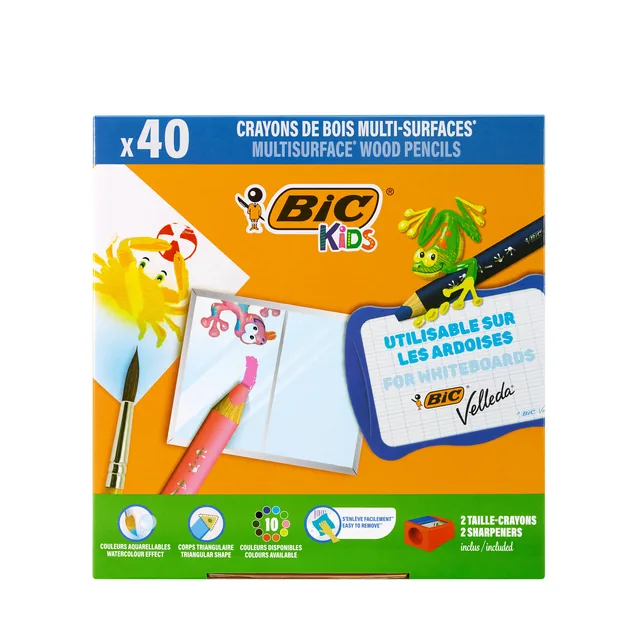 Kleurpotlood BicKids Multi Surface 40st 10kl ass
