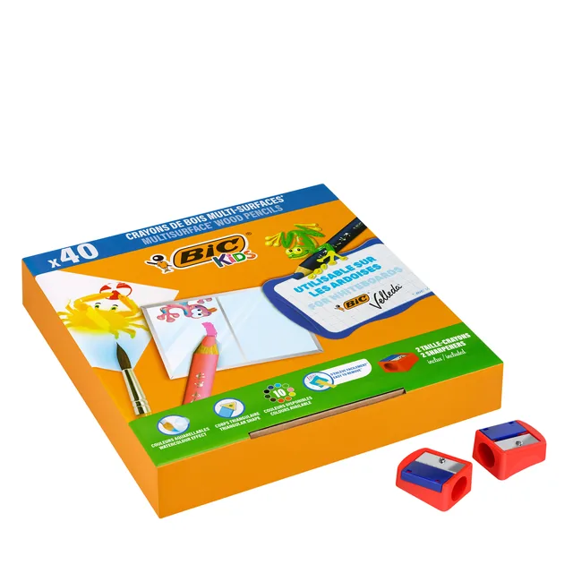 Kleurpotlood BicKids Multi Surface 40st 10kl ass