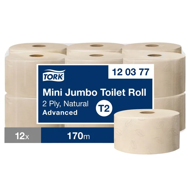 Toiletpapier Tork T2 Advanced jumbo klein naturel