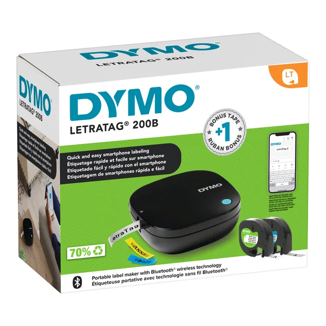 Labelprinter Dymo LetraTag 200B 12mm zwart promo