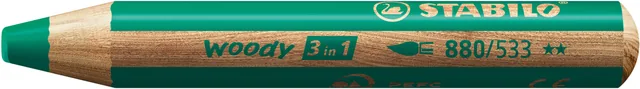 Kleurpotlood STABILO 880 woody 3 in 1 groen