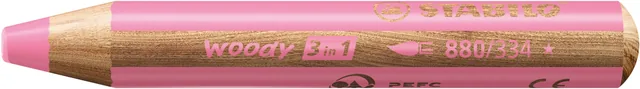 Kleurpotlood STABILO 880 woody 3 in 1 roze