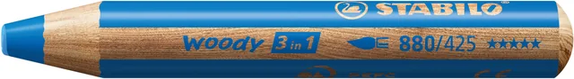 Kleurpotlood STABILO 880 woody 3 in 1 middelblauw